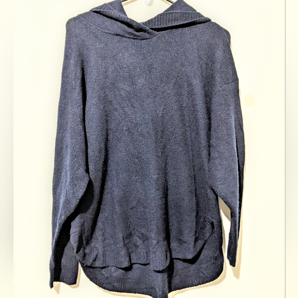 Gap sz med hood dark blue cozy soft warm wool sweater